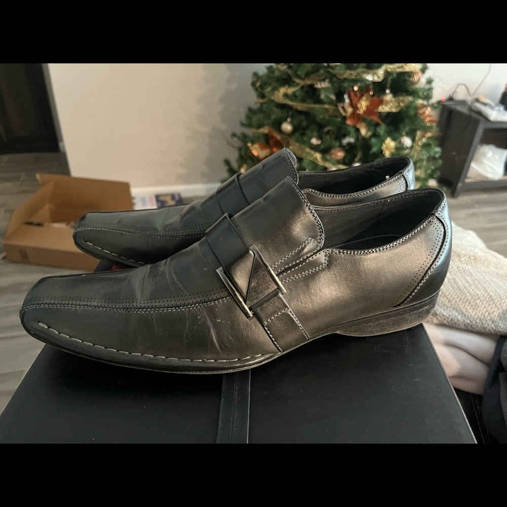 Steve Madden Men's Black Dress Slip on Shoes